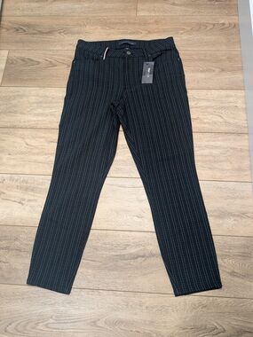 Tommy Hilfiger Black Pinstripe Straight-Leg Pants